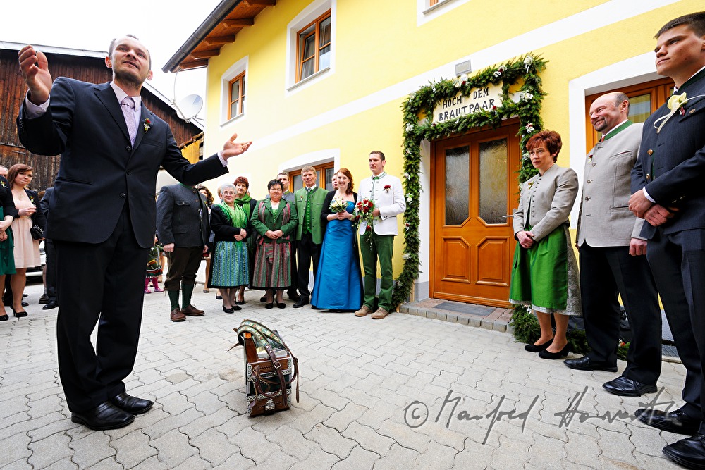 wedding party waiting for the bride at her home