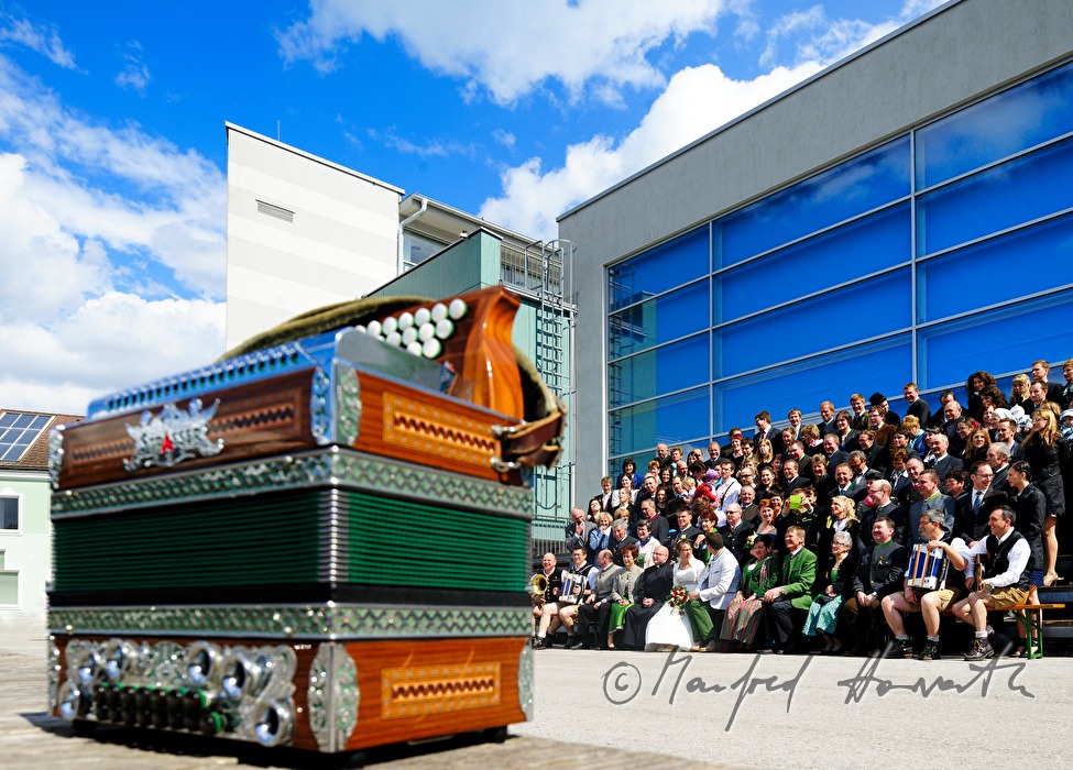 accordion and wedding party