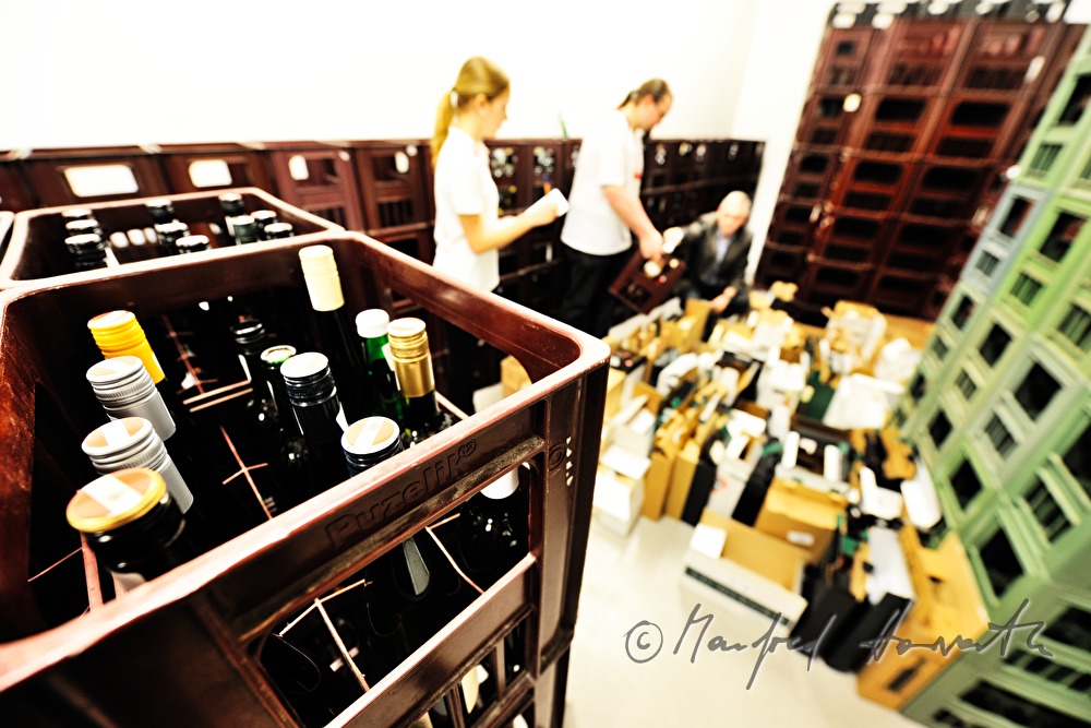 quality rosé wines ready to be tasted in a jury