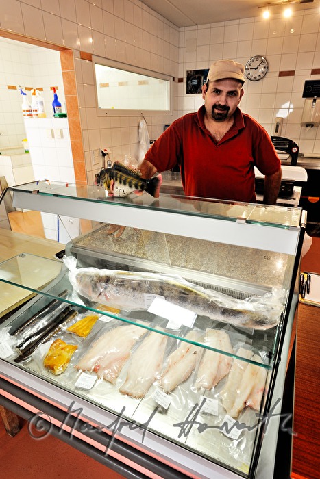 fisherman Helmut Schwarz in his saleroom