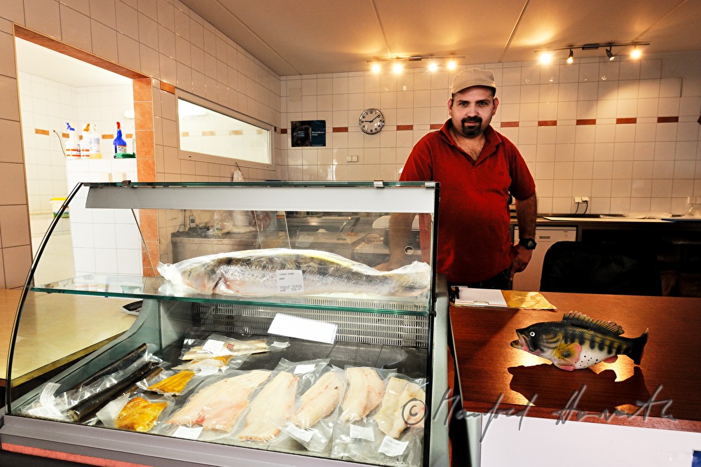 fisherman Helmut Schwarz in his saleroom