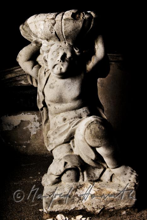 baroque sculpture of an angel at the Calvary