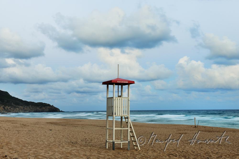 viewing tower of the baywatcher on the bathing beach