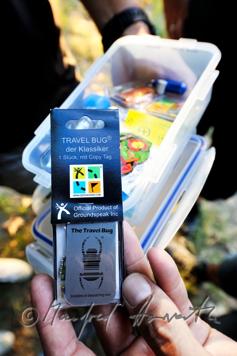 GPS-device and geocache at the hide-out place