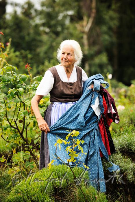 Mrs. Ingolde Fuchs airing her dresses