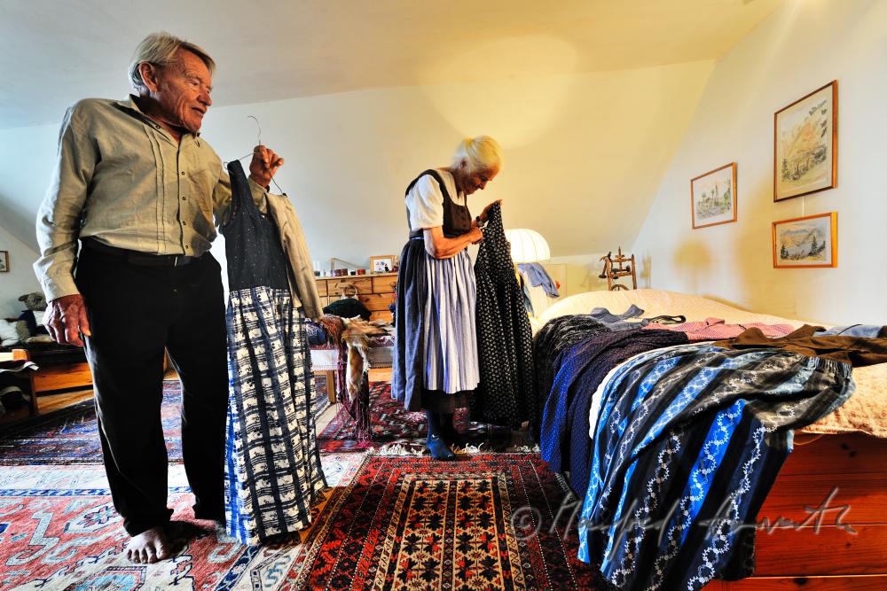 putting on the traditional clothes for Sunday