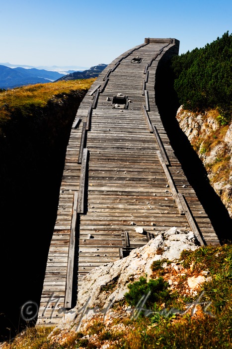 tunnel of the cog railway on the peak of the Schneeberg