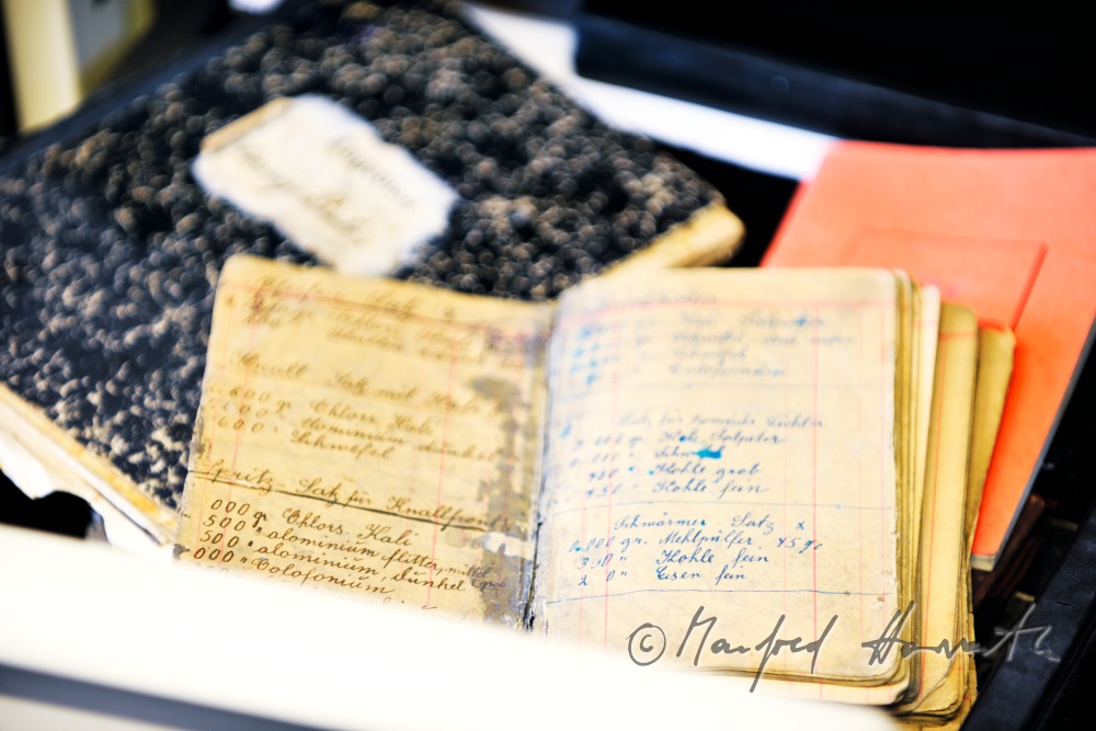 old prescription books for the making of fireworks