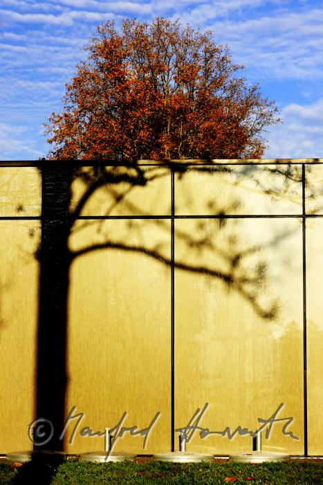 modern glass cube of the castle functions as a restaurant