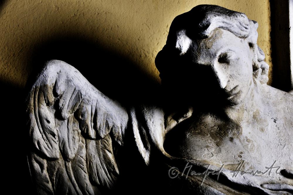 baroque sculpture of an angel at the Calvary