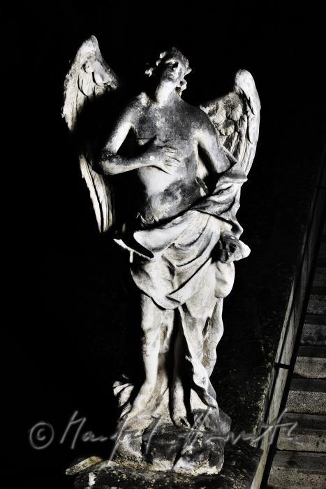 baroque sculpture of an angel at the Calvary