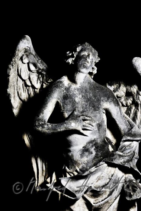 baroque sculpture of an angel at the Calvary