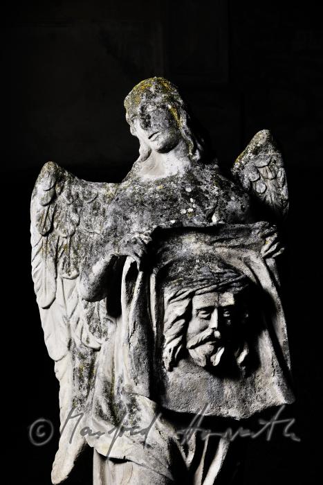 baroque sculpture of an angel at the Calvary
