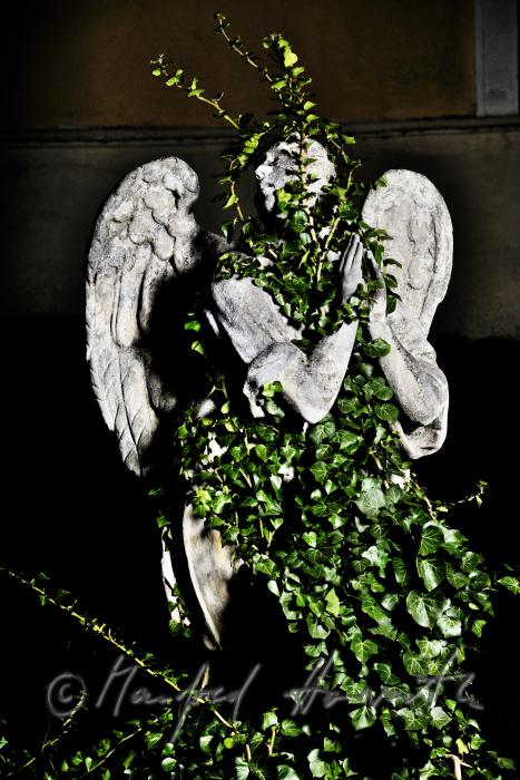 baroque sculpture of an angel at the Calvary