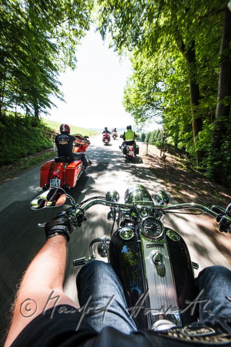 motorcycling with Harley Davidson bikes