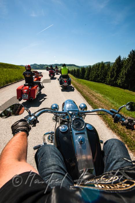 motorcycling with Harley Davidson bikes