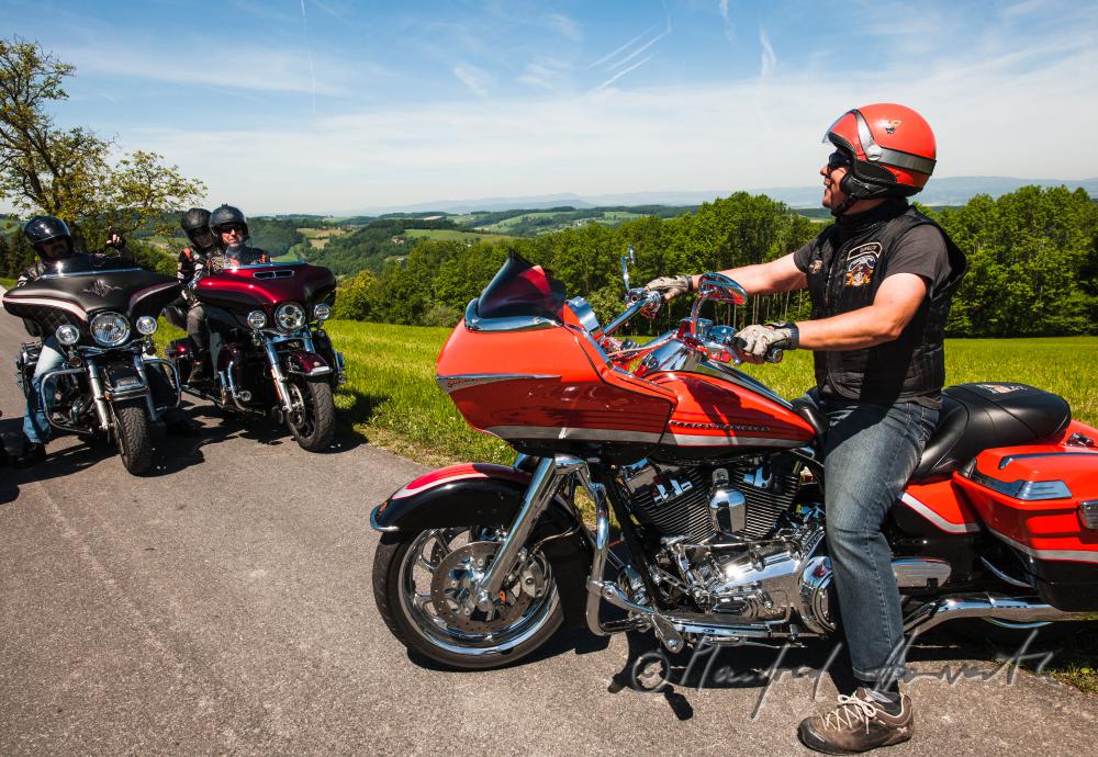 motorcycling with Harley Davidson bikes