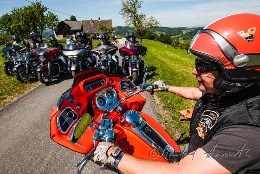 motorcycling with Harley Davidson bikes