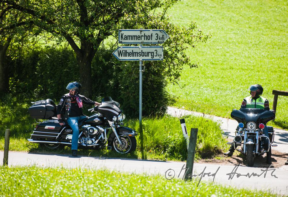 motorcycling with Harley Davidson bikes