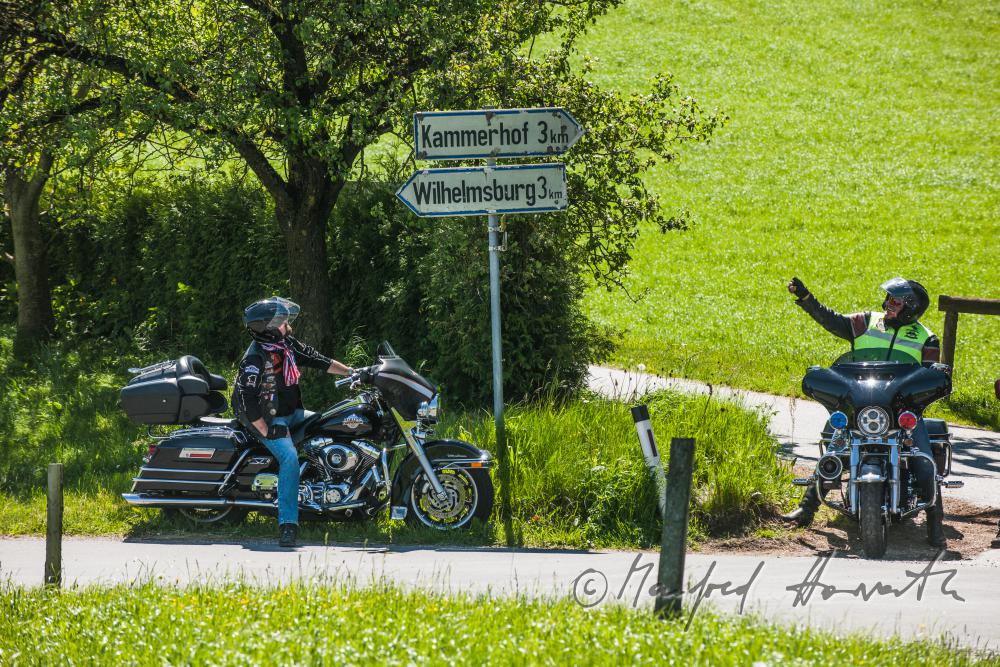 motorcycling with Harley Davidson bikes