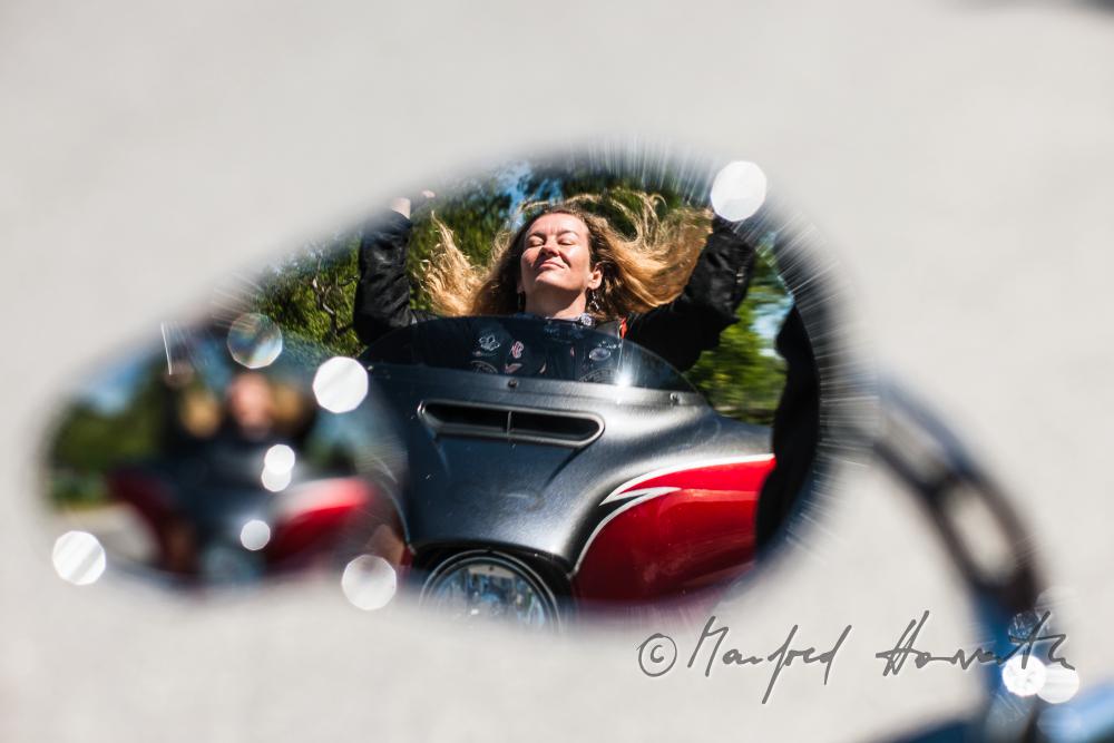 motorcycling with Harley Davidson bikes