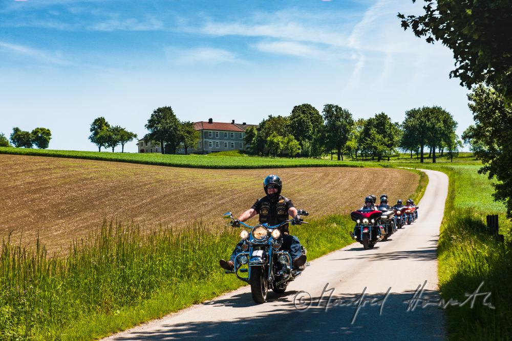 motorcycling with Harley Davidson bikes