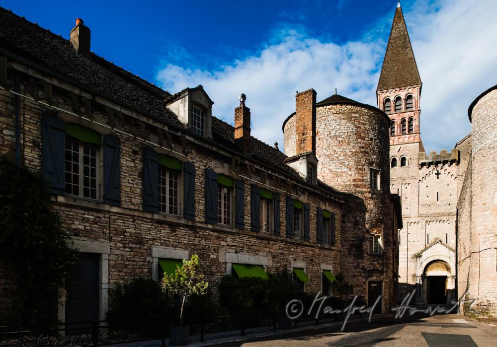 Romanesque Abbey Saint-Philibert in the center of town
