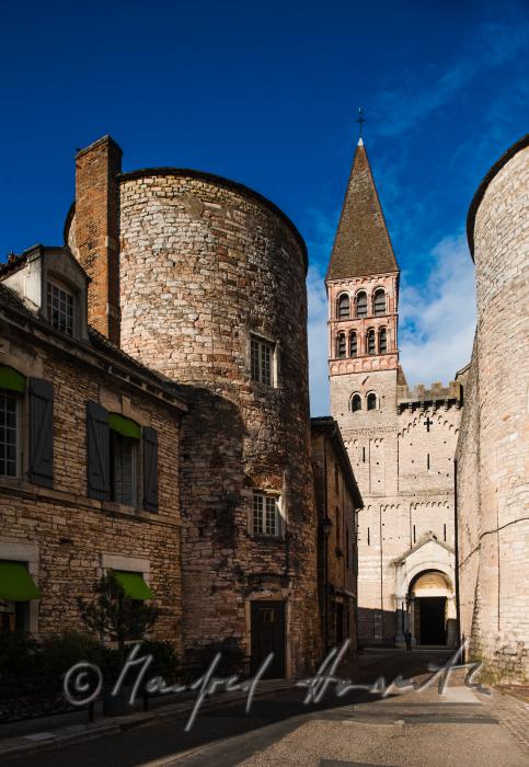 Romanesque Abbey Saint-Philibert in the center of town