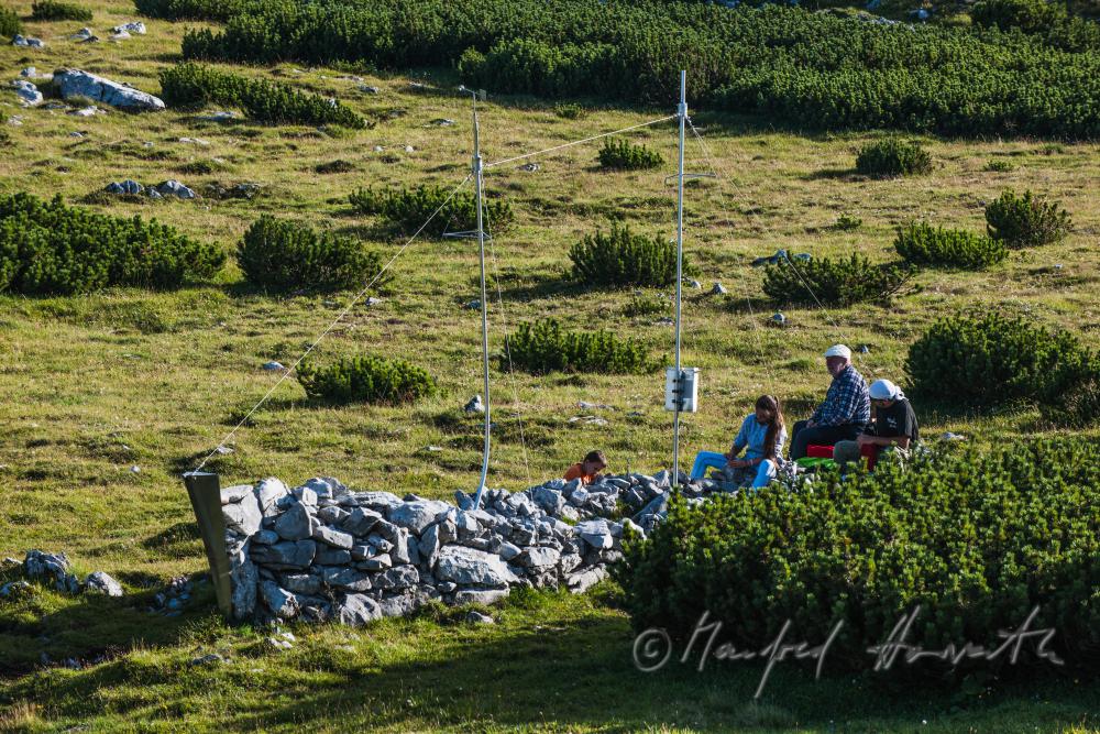 hikers rest near the 