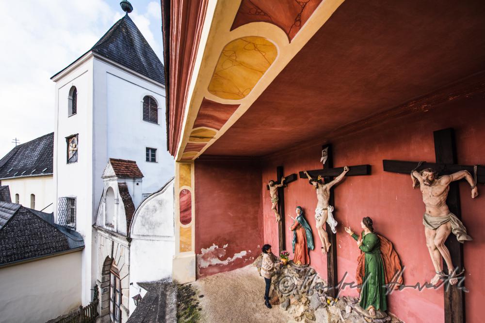 Servite Monastery (founded 1666) and calvary