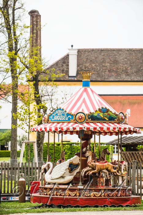 merry-go-round in the garden at the festival of 1st May
