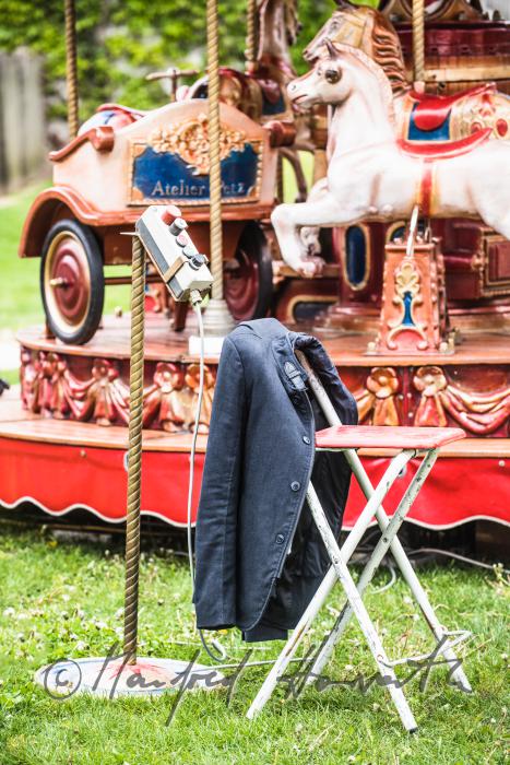 merry-go-round in the garden at the festival of 1st May