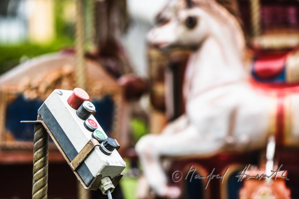 merry-go-round in the garden at the festival of 1st May