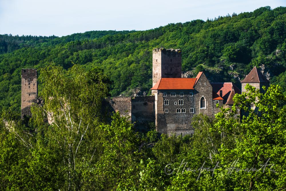 medieval Castle Hardegg in the valley of the river Thaya