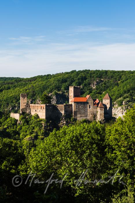 medieval Castle Hardegg in the valley of the river Thaya
