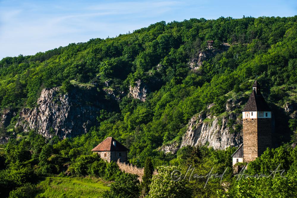 medieval Castle Hardegg in the valley of the river Thaya
