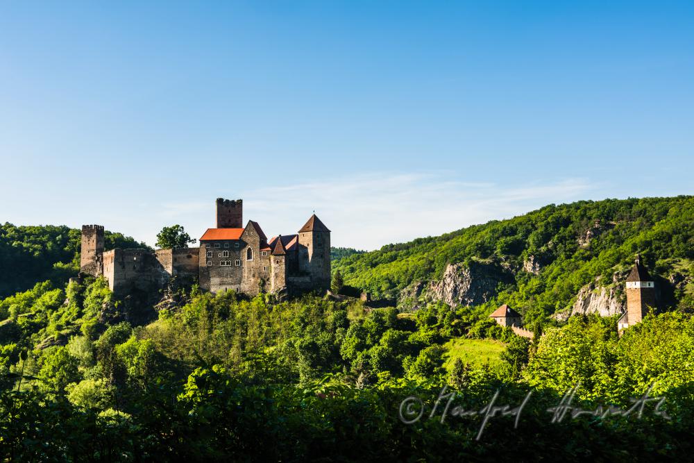 medieval Castle Hardegg in the valley of the river Thaya