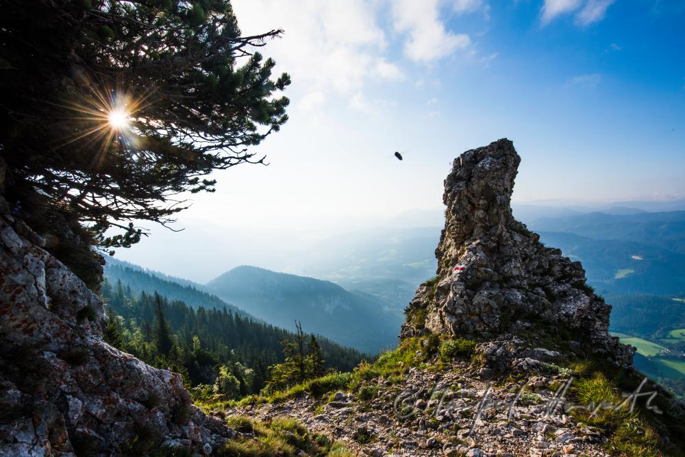 formation of limestone on the hiking route 