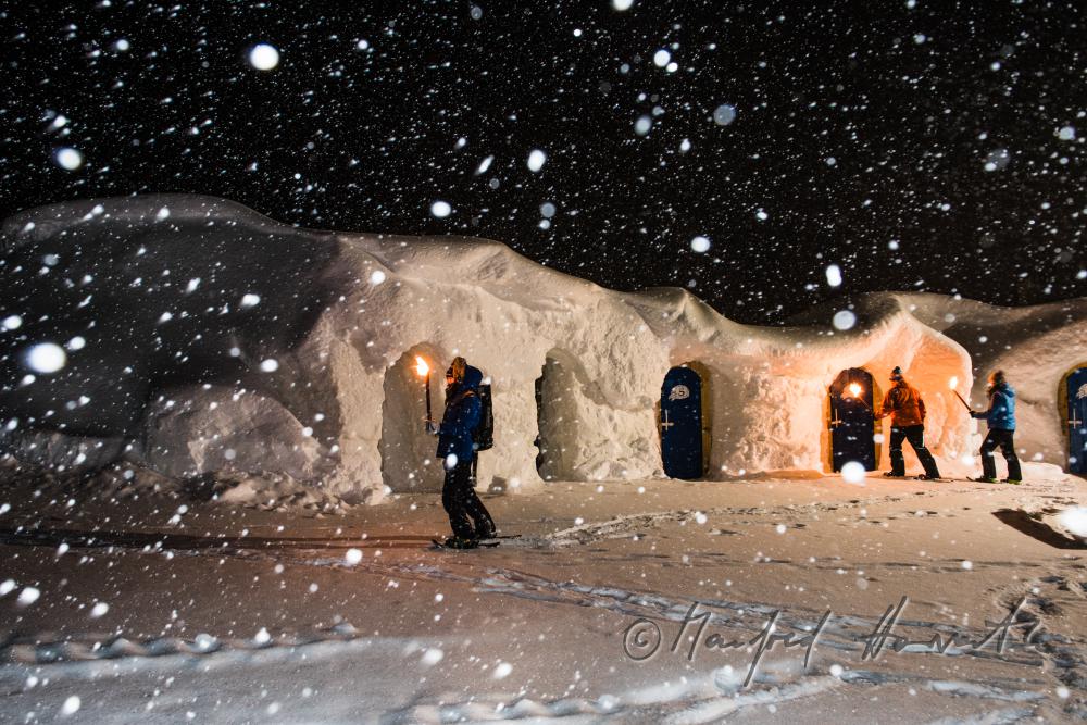 guests of the igloo hotel at the 