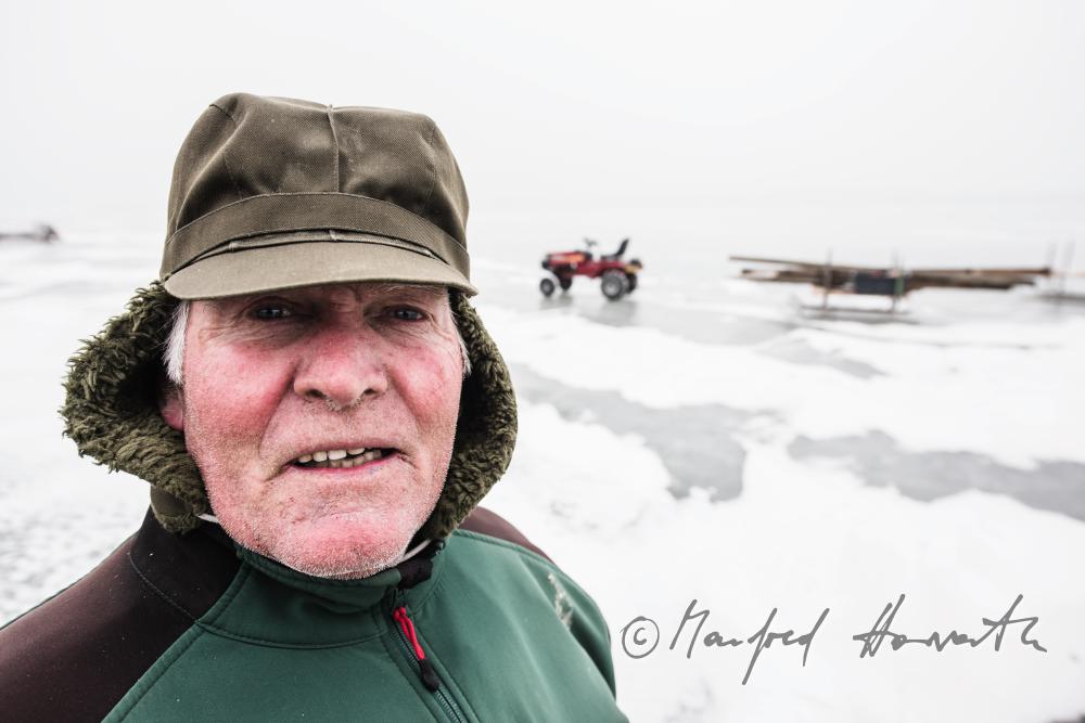 picket-worker and slade on the frozen lake