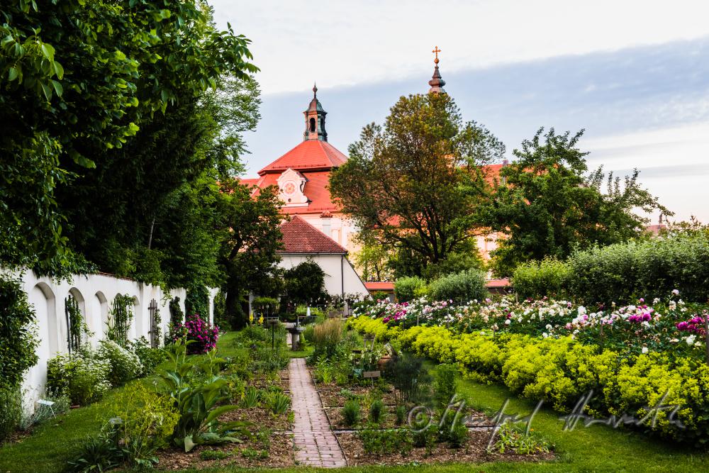 historic courtyard garden and monastery