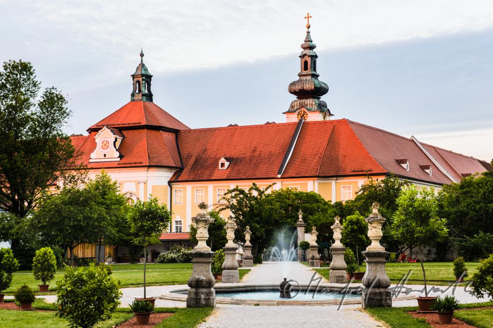 historic courtyard garden and monastery
